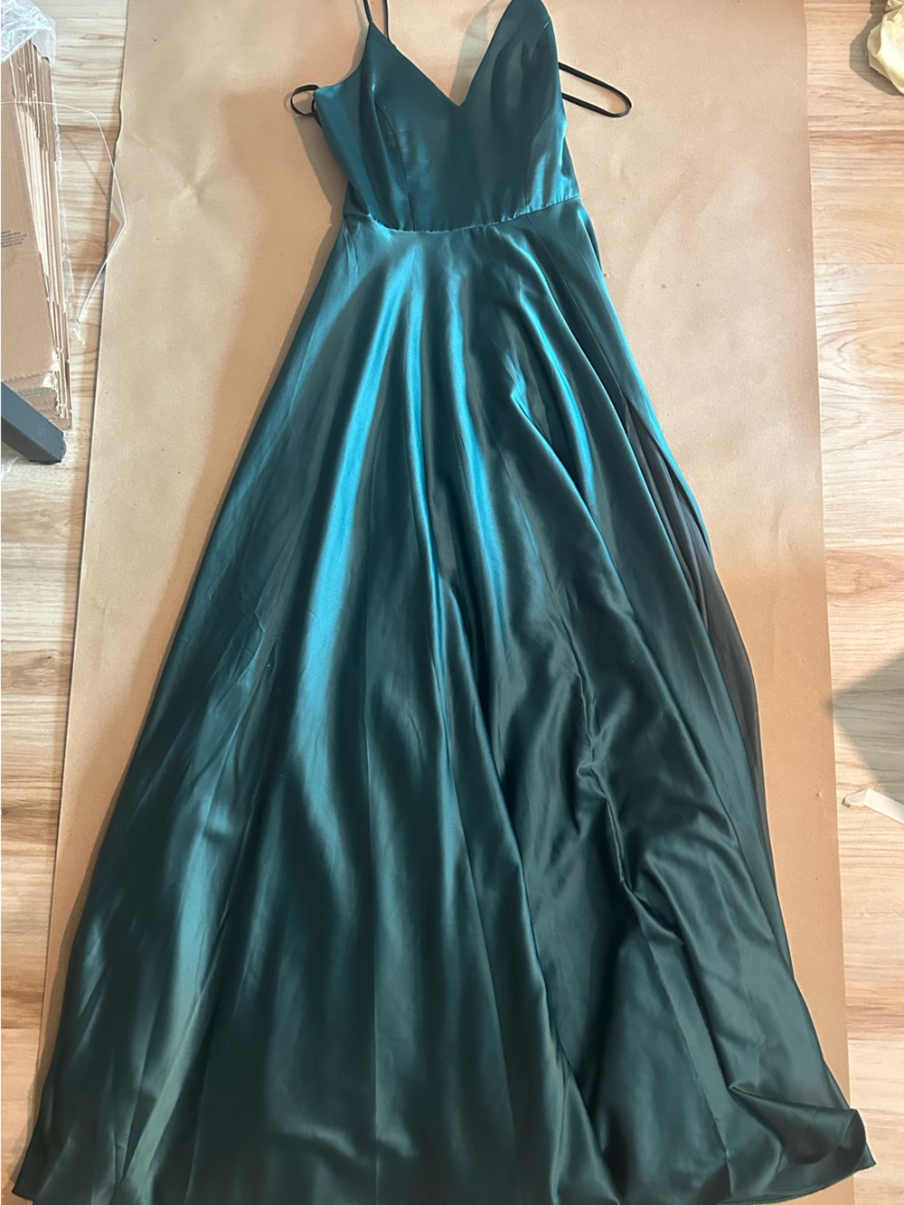 Windsor Satin Teal Maxi Skirt